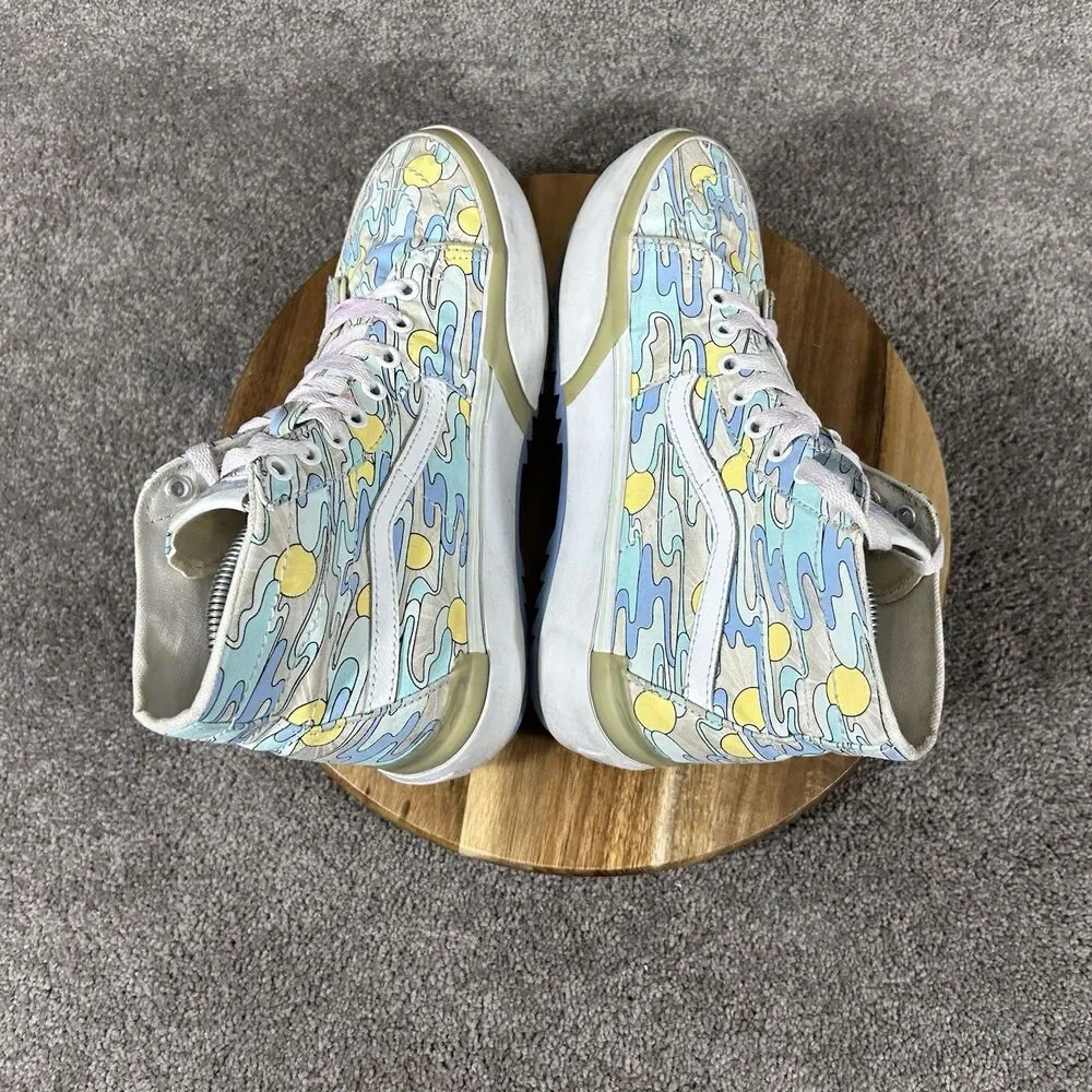 Vans Sk8-Hi Tapered Stacked Women’s Size 8.5 UV Ink Sunwaves Platform Shoes Used